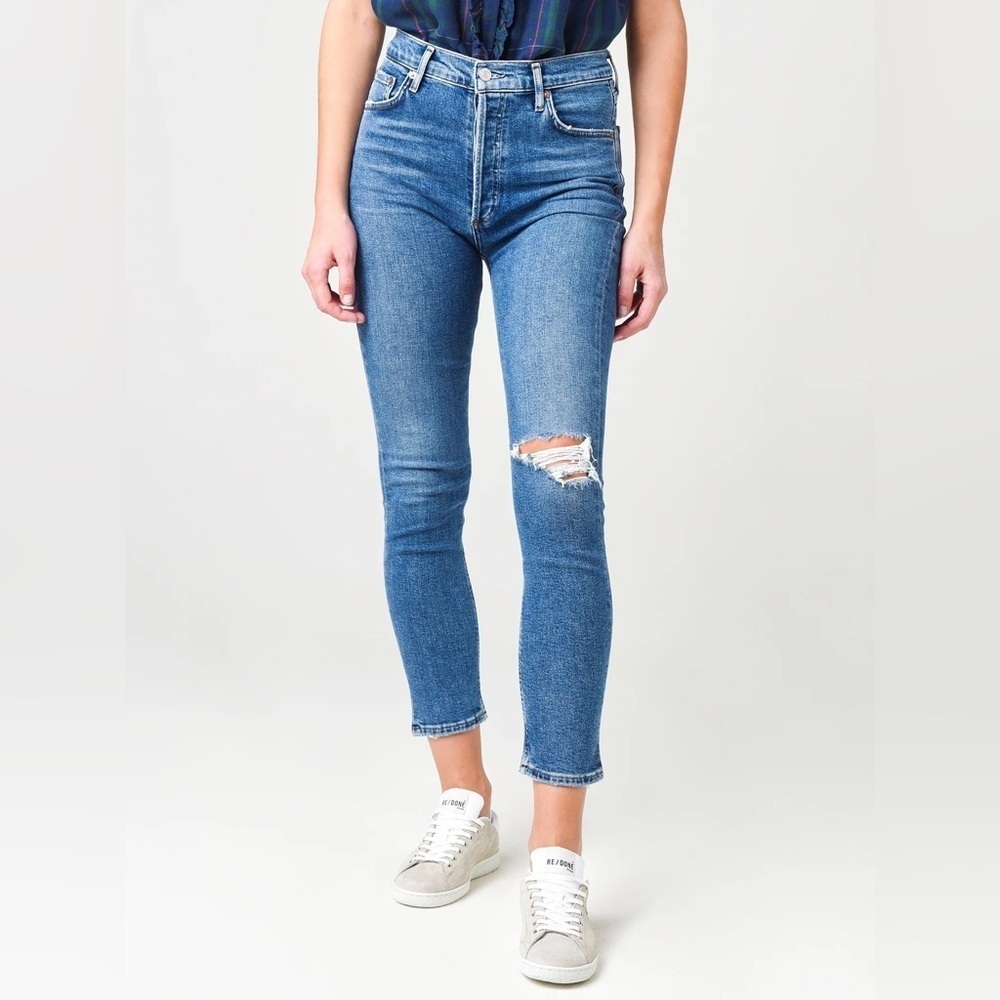 Agolde Women's Nico High-Rise Slim Straight Denim Jeans, Size 30 - Picture 3 of 12